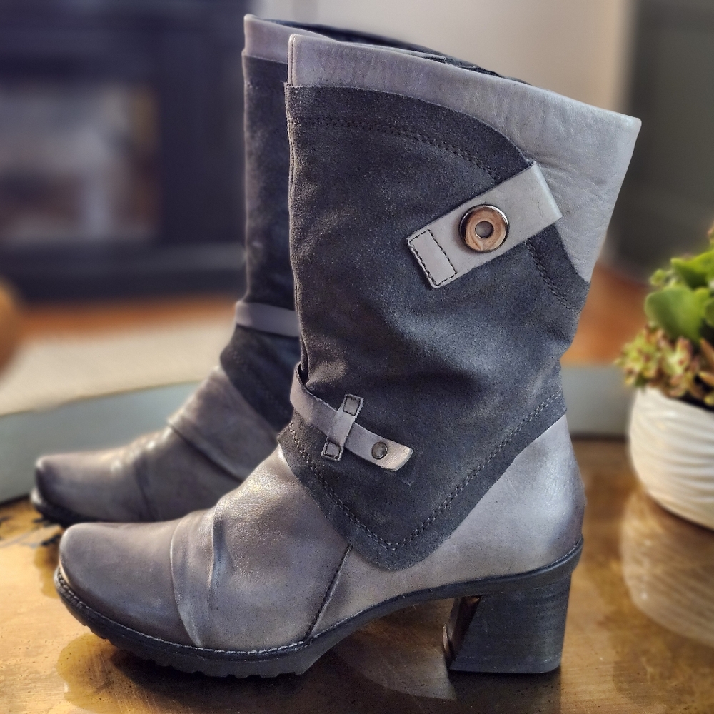 Stylish CHINOOK Dark Gray Women's Boots - EARTH SHOES SZ 9